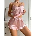 Satin Flare Sexy Pajama SetSilk Night Dress
