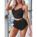 Satin Flare Sexy Pajama SetSilk Night Dress