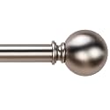 Satin Nickel Curtain Rods for Windows 18 to 144 inches, 1 Inch Modern Metal Drapery Rods, Adjustable Heavy Duty Curtain Pole with Round Finials(18"-144"Satin Nickel)