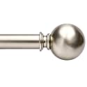 Satin Nickel Curtain Rods for Windows 18 to 45 inches, 1 Inch Modern Metal Drapery Rods, Adjustable Heavy Duty Curtain Pole with Round Finials(18"-45"Satin Nickel)
