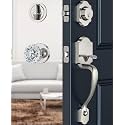 Satin Nickel Front Door Lock Set with Glass Door Knob Classic