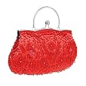 Satin Purse Evening Handbags Wedding Bag Beaded Sequins Clutch for Party