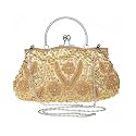 Satin Purse Evening Handbags Wedding Bag Beaded Sequins Clutch for Party
