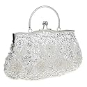Satin Purse Evening Handbags Wedding Bag Beaded Sequins Clutch for Party