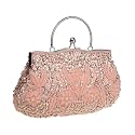 Satin Purse Evening Handbags Wedding Bag Beaded Sequins Clutch for Party