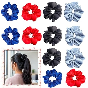 satin scrunchies hair bands for women pack of 12 classic 1