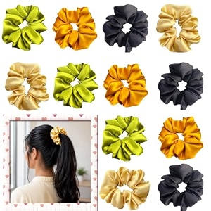 satin scrunchies hair bands for women pack of 12 classic 3
