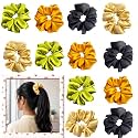Satin Scrunchies Hair Bands for Women Pack of 12 (Classic 3)