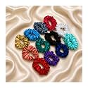 Satin Silk Scrunchies Set of 12 for