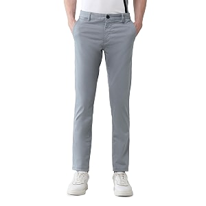 Satin Slim fit Textured Trousers