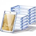 SATINIOR 10 Pcs 360 Pt Acrylic Magnetic Card Holders 2.5 x 3.54 Inch Tag Holder Clear Protectors Hard Plastic UV Protection Case for Sports Baseball Card Trading Storing Displaying