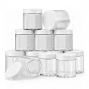 SATINIOR 12 Pack 10 oz Plastic Container Jars with Lids Round