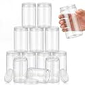 SATINIOR 12 Pack 32 oz Plastic Container Jars with Lids Round Clear Travel Cosmetic Container Slime Jars for Toiletries, Lotion, Cream, Ointments, Makeup, Rhinestone, Samples, Kitchen Storage(Clear)