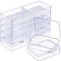 SATINIOR 12 Pack Clear Plastic Bead Storage Container, 4.5 x 3.3 x 1.2 Inch