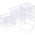 SATINIOR 12 Pack Clear Plastic Storage Box, 2.9 x 2.9 x 1 in, Clear