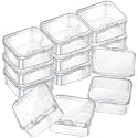 SATINIOR 12 Pack Clear Plastic Storage Box, 1.7 x 1.7 x 0.8 in, Clear