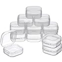 SATINIOR 12 Pack Clear Plastic Storage Box, 1.4 x 1.4 x 0.7 in, Clear