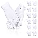 SATINIOR 12 Pairs White Gloves for Men Honor Guard Formal Parade Costume