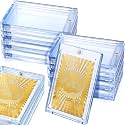 SATINIOR 15 Pcs 75 Pt Acrylic Magnetic Card Holders 2.5 x 3.54 Inch Tag Holder Clear Protectors Hard Plastic UV Protection Case for Sports Baseball Card Trading Storing Displaying