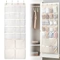 SATINIOR 19 x 51 Inch Canvas Mesh over The Door Closet Organizer with Hooks