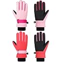 SATINIOR 2 Pair Kids Waterproof Winter Gloves