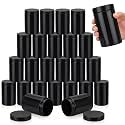 SATINIOR 24 Pieces Clear Plastic Jars with Lids, Black, 12 oz