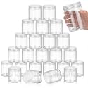 SATINIOR 24 Pieces Clear Plastic Jars with Lids, Clear Lid, 16 oz