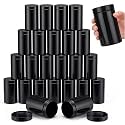 SATINIOR 24 Pieces Clear Plastic Jars with Lids, Black, 10 oz