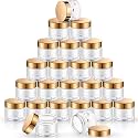 SATINIOR 24 Pieces Clear Plastic Jars with Lids