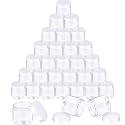 SATINIOR 24 Pieces Empty Clear Plastic Jars with Lids Round Storage Containers Wide-Mouth for Beauty Product Cosmetic Cream Lotion Liquid Butter Craft and Food (White Lid,3 oz)