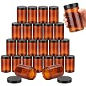 SATINIOR 24 Pieces Clear Plastic Jars with Lids, Clear Lid, 12 oz