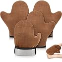 SATINIOR 4 Packs Self Tanning Mitt Applicator with Thumb, Brown