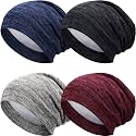 SATINIOR 4 Pcs Satin Lined Sleep Cap