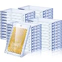 SATINIOR 40 Pcs 130 Pt Acrylic Magnetic Card Holders 2.5 x 3.54 Inch Tag Holder Clear Protectors Hard Plastic UV Protection Case for Sports Baseball Card Trading Storing Displaying