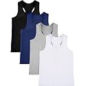 SATINIOR 4Pcs Girls Dance Crop Tops, Racerback Dance Tank