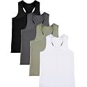 SATINIOR 4Pcs Girls Dance Crop Tops, Racerback Dance Tank