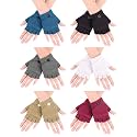 SATINIOR 6 Pairs Winter Convertible Fingerless Gloves