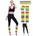 SATINIOR 80s Neon Workout Costume Accessories 4 Pcs