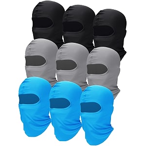 satinior 9 pcs ski mask for men balaclava warm face cover mask uv protector for winter motorcycle snowboard fresh colors one size