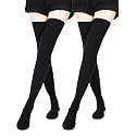 SATINIOR 2 Pairs Thigh High Socks for Women Knee High Stockings