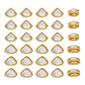 Satra Tarders Polki Flat-Back Triangle Shaped Meenakari