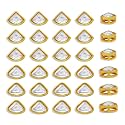 Satra Tarders Polki Flat-Back Triangle Shaped Meenakari