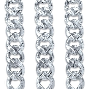 satra traders metallic acrylic curb chain  size  40mm  qty  1mtr  ac12  nickle
