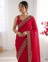 Satrani Embellished Bollywood Tissue Silk Blend Saree