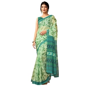 Satrani Womens Chanderi Cotton Printed Ready To