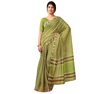 Satrani Womens Chanderi Cotton Printed Ready To