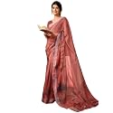 Satrani Women39s Linen Printed amp Zari Border