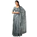 Satrani Women39s Linen Printed amp Zari Border