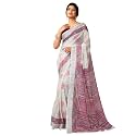 Satrani Women39s Linen Printed amp Zari Border