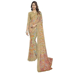 Satrani Womens Plain Polyester Saree